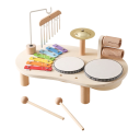 Set musicale in legno per bambini Xilofono e campane eoliche Giocattolo educativo Montessori Strumenti musicali Regali per neonati e bambini piccoli 2