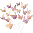 Set of 10 Butterfly Cake Decorations in Pink and Purple Shades Elegant Cake Decoration for Parties, Weddings and Special Occasions 3