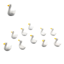 Set of 10 Miniature White Goose Figurines 1.8 × 1.6 cm Resin Decoration for Flowerpots Aquariums or Mini Gardens 2