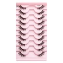 Set of 10 Pairs of Half Artificial Eyelashes Eyelash Extension Set Naturally Looking Adhesive Eyelashes 9