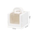 Set of 10 Paper Gift Boxes 12.7×12.7×10 cm White Box with Window and Handle for Cakes, Flowers and Small Gifts 2