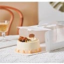 Set of 10 Paper Gift Boxes 12.7×12.7×10 cm White Box with Window and Handle for Cakes, Flowers and Small Gifts 4