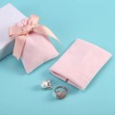 Set of 10 Pink Fabric Gift Bags 10 × 12 cm Drawstring Pouches for Jewellery Small Items Packaging 3