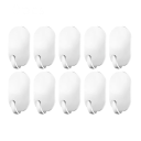 Set of 10 Self-Adhesive Wall Hooks 5 x 3.2 x 2.1 cm Carbon Steel Load Capacity Hooks for Towels Keys Kitchen Bathroom No Drilling 3