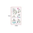 Set of 10 Sheets of Temporary Tattoos 12 x 7 cm with Unicorns, Rainbows, Stars and Hearts Colourful Body Tattoo Stickers 2