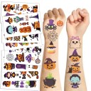 Set of 10 Sheets of Temporary Tattoos Halloween 4–7 cm Waterproof Tattoo Stickers for Children Pumpkins Monsters Ghosts 1