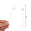 Set of 100 Bamboo Decorative Skewers with Floral Motif 12 cm Disposable Decorations for Weddings Birthdays Parties and Festive Catering 8