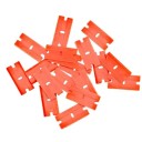 Set of 100 Double-Edged Plastic Blades Orange Safe Edges for Scrapers for Removing Dirt from Surfaces 3