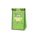 Set of 12 Kraft Gift Bags 22 x 12 x 8 cm and 18 Stickers 3.8 cm with Gaming Motifs Gaming Paper Bags for Gifts Celebrations Parties 2