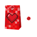 Set of 12 Paper Bags 22 x 12 x 8 cm and 18 Stickers 3.8 cm with Minecraft Game Theme Kraft Gift Bags Gaming Party Decorations 10