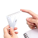 Set of 15 cm Ruler, 180° Protractor and Two Triangular Rulers Made of Aluminium Alloy Durable Metal Ruler Set for Drawings Multifunctional Ruler Set 2