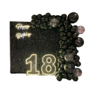 Set of 18 Black Glitter Wall Panels 30x30 cm Decorative Background 90x180 cm for Weddings Birthdays Parties and Christmas Decorations 5