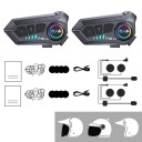 Set of 2 Bluetooth Intercoms P10X with Fixed Microphones Battery Life 30 h Range 1000 m LED Indicator IPX6 Noise Cancellation for Two Open Helmets 3