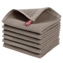 Set of 2 Brown Cotton Dishcloths 30x30 cm Waffle Fabric Absorbent Kitchen Cloths for Dishes and Cleaning Reusable 1