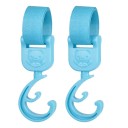 Set of 2 C-Shaped Pram Hooks 15 cm Universal Rotating Bag Holders with Velcro Attachment 3