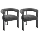Set of 2 Dining Chairs with Armrests, Padded Seats, Metal Legs, Dimensions 61.5 x 72 x 51.5 cm, Load Capacity 150 kg, for Kitchen and Dining 2