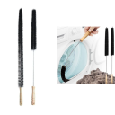 Set of 2 Flexible Brushes S 70 cm and L 75 cm for Cleaning Radiators, Dryers, Vents and Lint Nylon Bristles Wooden Handle 2