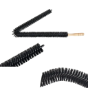 Set of 2 Flexible Brushes S 70 cm and L 75 cm for Cleaning Radiators, Dryers, Vents and Lint Nylon Bristles Wooden Handle 3