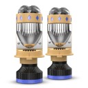Set of 2 LED Mini Projector Bulbs H4 9003 HB2 6500 K White Light Dipped and Main Beam Double Lens For Car Headlights 1