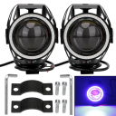 Set of 2 Motorcycle LED Headlights 125W Auxiliary Lights IP68 Waterproof 1200lm Strong Lighting Biker Accessories 4