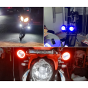 Set of 2 Motorcycle LED Headlights 125W Auxiliary Lights IP68 Waterproof 1200lm Strong Lighting Biker Accessories 7