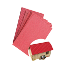 Set of 2 PVC Roof Coverings for 1:100 Models 20 × 29.5 cm Red Plastic Sheets Imitating Tiles for Diorama Modelling House Construction 3