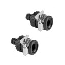 Set of 2 Universal Tap Adapters with Metal Clamp Plastic Quick Connectors for Garden Hoses and Irrigation 1