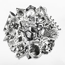 Set of 29 Black and White PVC Stickers for Decorating Items Classic Tattoo Style Motifs Die-Cut to Shape Approximately 5 cm in Size 2