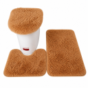 Set of 3 Bathroom Mats Made of Soft Fluffy Material with Toilet Seat Cover and Mat in Front of Toilet, Plush Surface 3