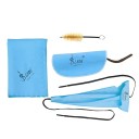 Set of 3 Cleaning Cloths of Various Sizes + Brush for Saxophone Clarinet Trumpet Flute Piccolo Oboe Cotton Accessories 1