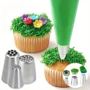 Set of 3 Piping Nozzles for Baking with Fine, Medium, and Large Openings for Creating Grass, Fur, and Textures on Cakes and Confectionery 2