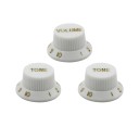 Set of 3 Plastic Knobs for ST Electric Guitar Replacement Tone and Volume Controls Neutral Colours Guitar Accessories 3
