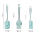 Set of 3 Silicone Kitchen Tools Large and Small Spatula + Basting Brush Heat Resistant Baking and Cooking 2
