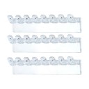 Set of 3 Wall Organisers for Jewellery 9.5 x 2 cm Plastic Transparent Holder for Necklaces Earrings Bracelets for Bathroom 1
