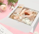 Set of 3 White Gift Boxes with Yellow Ribbon 27 × 20 × 8 cm, Foldable Paper Boxes for Gifts and Decorations 3