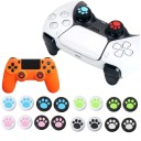 Set of 4 Coloured Silicone Thumbstick Covers with Paw Print Design for PS5 PS4 and Xbox One X S Controllers 8