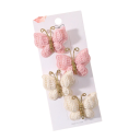 Set of 4 Crocheted Butterfly Hair Clips Handmade Knitted Design Elegant Hair Accessories 10