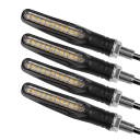 Set of 4 LED Indicators for Motorcycles 12V Motorcycle Turn Signals with 12 LED Lights 8.7 x 1.9 x 2.4 cm Universal Mounting Motorcycle Indicators 1