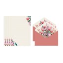 Set of 4 Letter Papers with Envelopes 16.1 × 11.4 cm Paper 19.5 × 13.5 cm Floral Design for Letters and Greetings 8