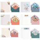 Set of 4 Letter Papers with Envelopes 16.1 × 11.4 cm Paper 19.5 × 13.5 cm Floral Design for Letters and Greetings 1