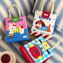 Set of 4 Lunch Thermal Bags Apple Rabbit Hamburger Dog 19x22.5x17 cm Insulated Cool Bags for Food with Foil Zip and Press Studs 6