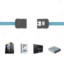 Set of 4 SATA Data Cables 7 Pins 0.5 m Transfer Speed 6 Gb/s Connection for SSD and HDD Quality Computer Accessories 2