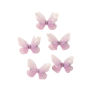 Set of 5 Butterfly Hair Clips Two-Layer Design Mesh Polyester and Alloy Colourful Hair Accessories 2