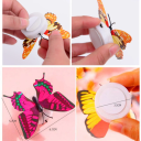 Set of 5 Butterfly-Shaped LED Lights Self-Adhesive Night Light for Wall Decoration for Children's Room Diameter 3.5 cm Random Colours 4