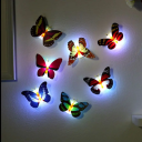 Set of 5 Butterfly-Shaped LED Lights Self-Adhesive Night Light for Wall Decoration for Children's Room Diameter 3.5 cm Random Colours 6