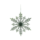 Set of 5 Christmas Decorations Plastic Transparent Snowflake Shape 9.3 cm Hanging with String for Christmas Tree 1