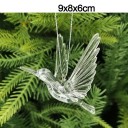 Set of 5 Christmas Ornaments Plastic Transparent Bird Shape 9 x 8 x 6 cm Hanging with String for Christmas Tree 2