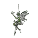 Set of 5 Christmas Ornaments Plastic Transparent Fairy Shape 11.5 x 6.8 cm Hanging with String for Christmas Tree 1