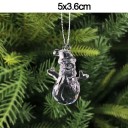 Set of 5 Christmas Ornaments Plastic Transparent in the Shape of a Snowman 5 x 3.6 cm Hanging by String on Christmas Tree 2