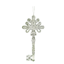 Set of 5 Christmas Ornaments Plastic Transparent Key Shape 11.5 cm Hanging by String on Christmas Tree 1